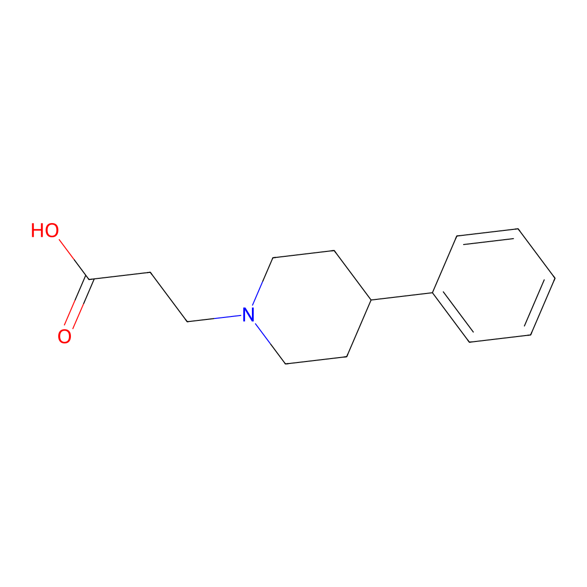 3-(4-Phenylpiperidin-1-yl)propanoic acid molecular structure, CAS 688727-62-0