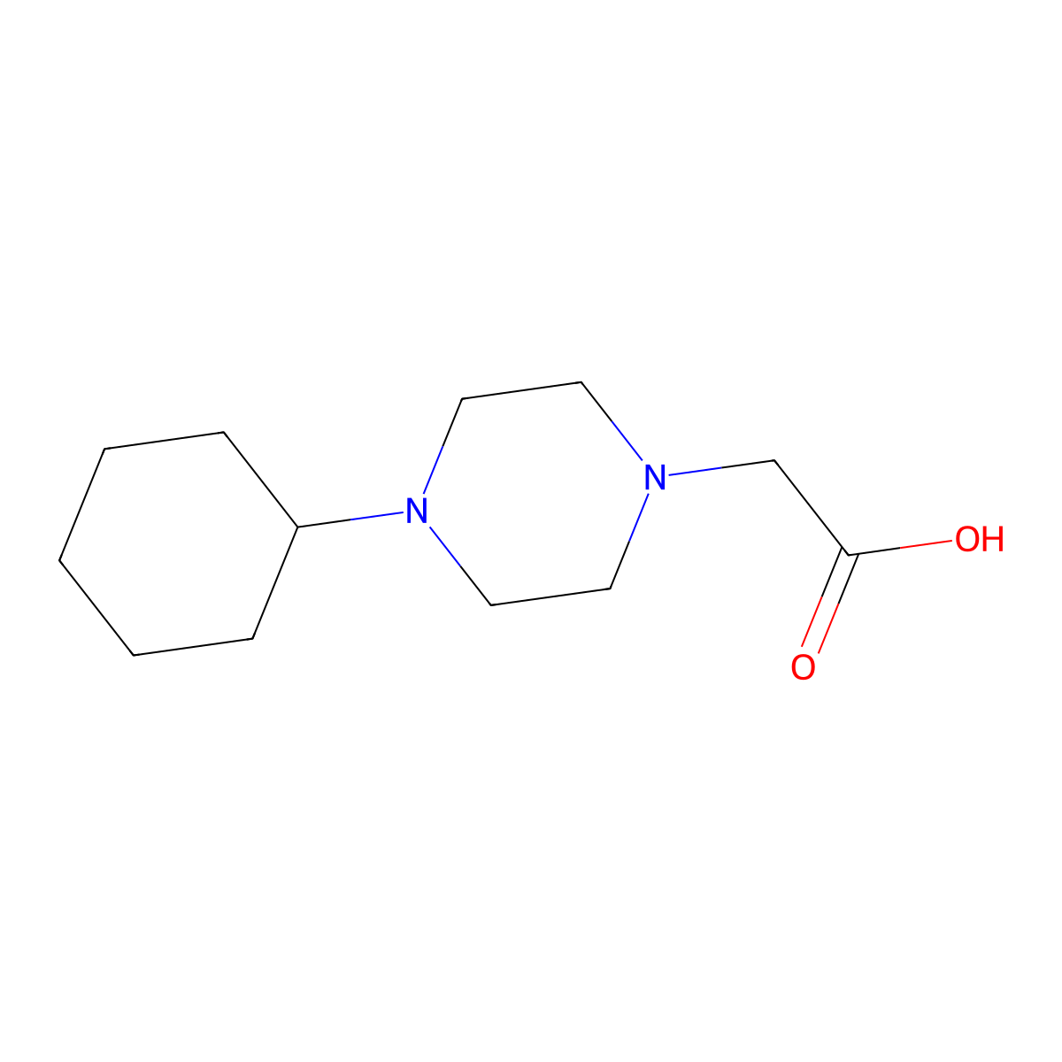 2-(4-cyclohexylpiperazin-1-yl)acetic Acid molecular structure, CAS 688734-42-1