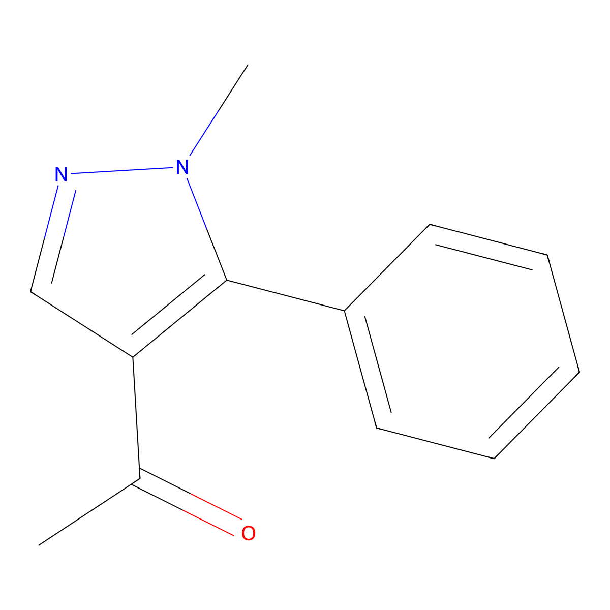 1-(1-methyl-5-phenyl-1H-pyrazol-4-yl)ethanone molecular structure, CAS 688741-50-6