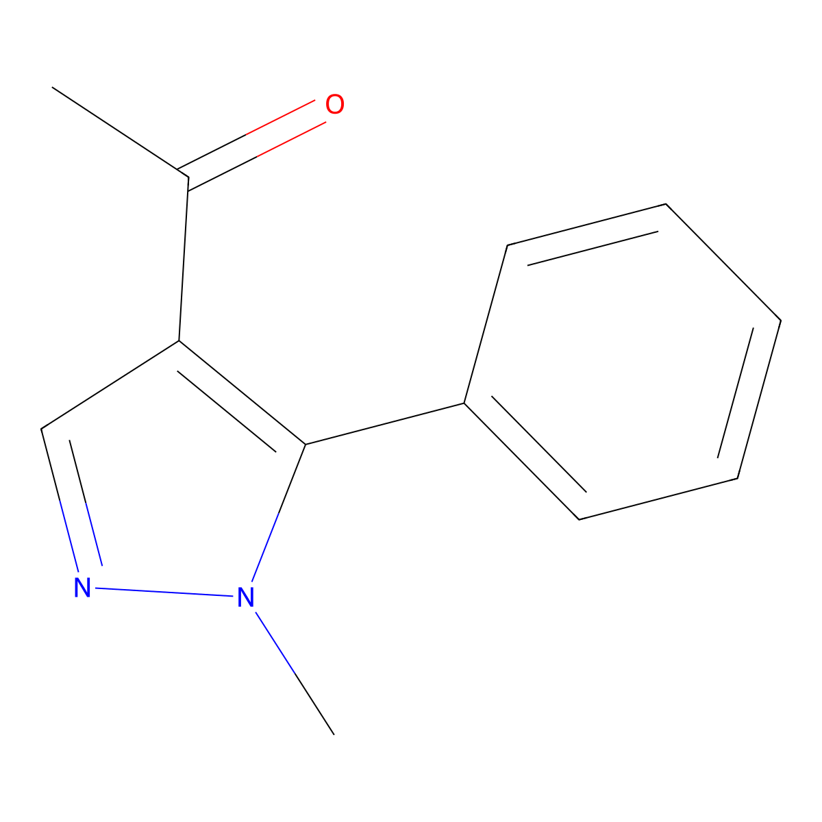 1-(1-methyl-5-phenyl-1H-pyrazol-4-yl)ethanone molecular structure, CAS 688741-50-6
