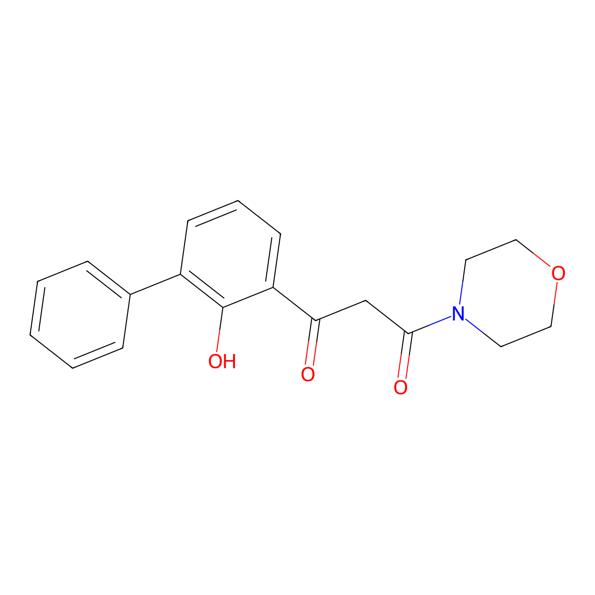 1-(2-Hydroxybiphenyl-3-YL)-3-morpholinopropane-1,3-dione molecular structure, CAS 688745-45-1