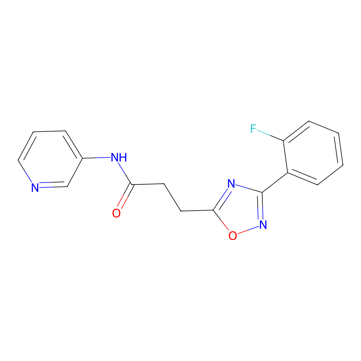 3-[3-(2-fluorophenyl)-1,2,4-oxadiazol-5-yl]-N-pyridin-3-ylpropanamide molecular structure, CAS 688749-40-8