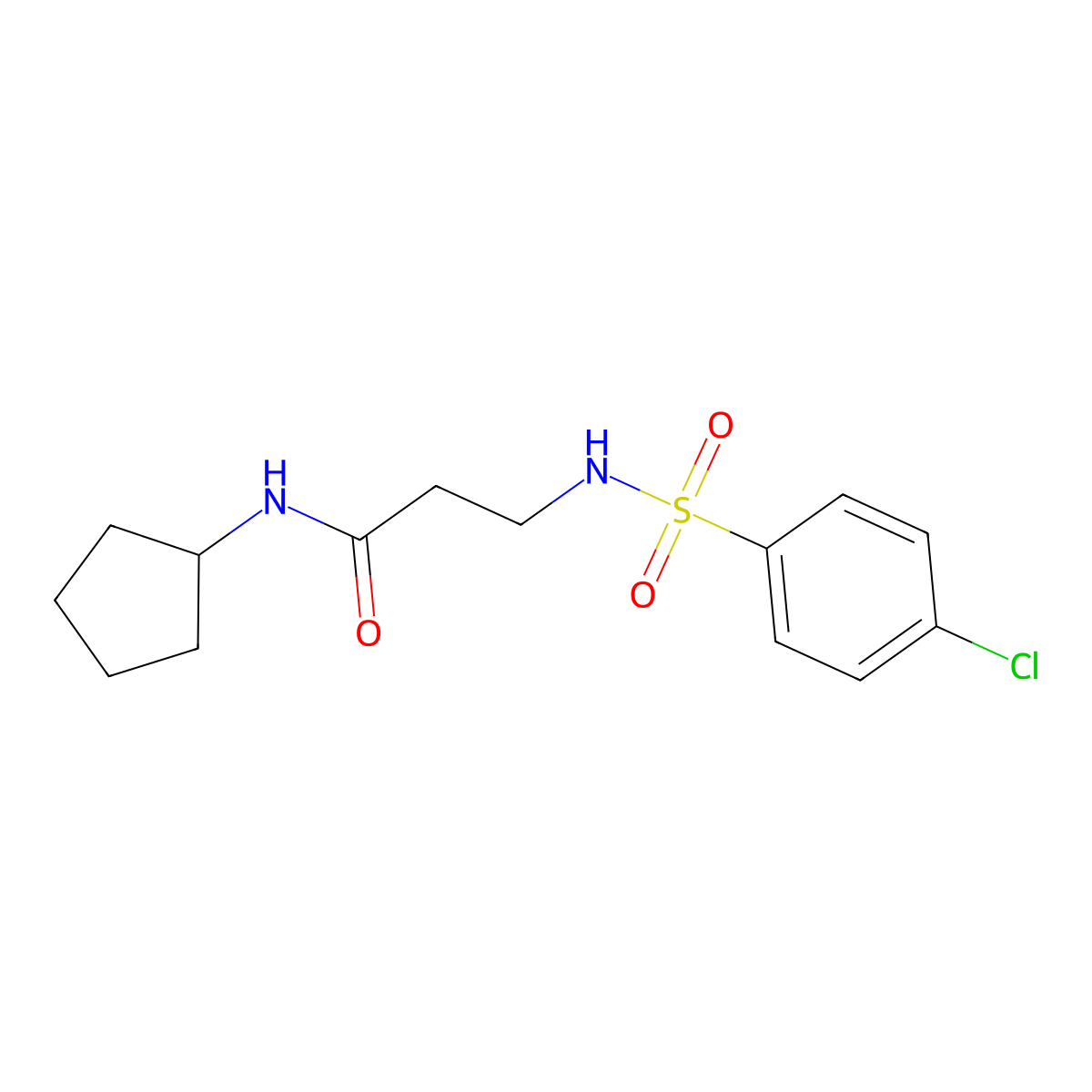 3-[(4-chlorophenyl)sulfonylamino]-N-cyclopentylpropanamide molecular structure, CAS 688750-69-8