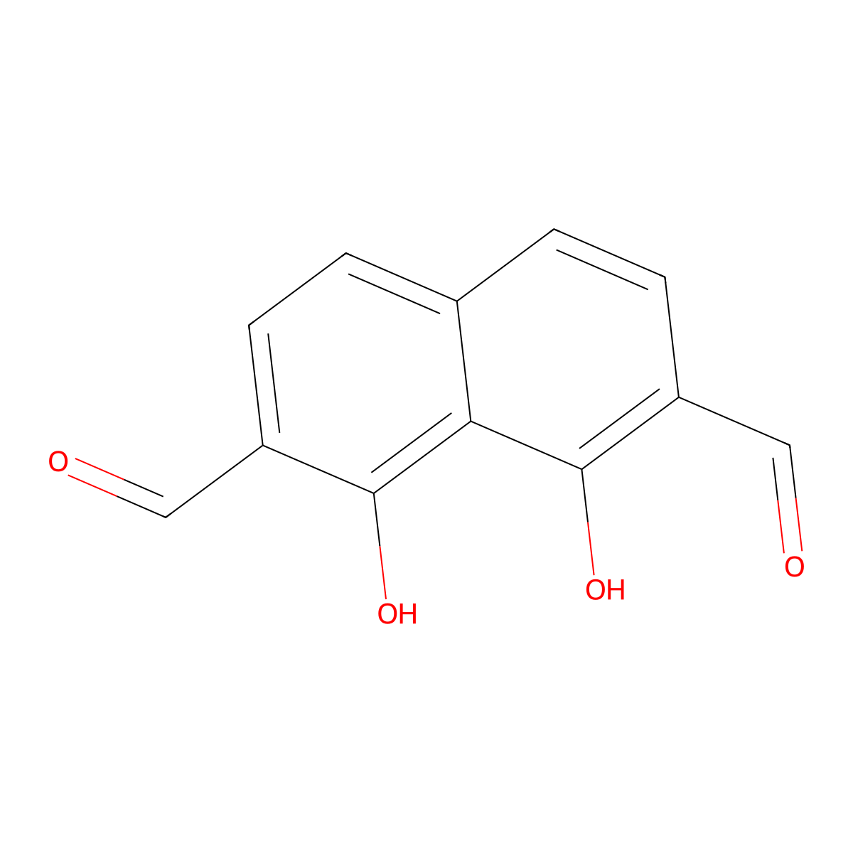 1,8-Dihydroxynaphthalene-2,7-dicarbaldehyde molecular structure, CAS 688753-79-9
