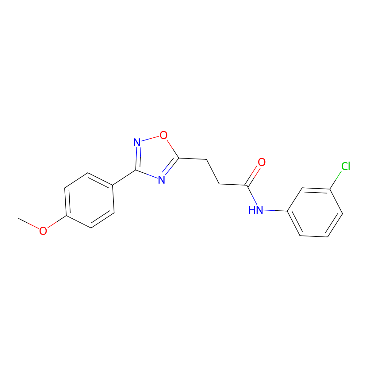 N-(3-chlorophenyl)-3-[3-(4-methoxyphenyl)-1,2,4-oxadiazol-5-yl]propanamide molecular structure, CAS 688759-03-7