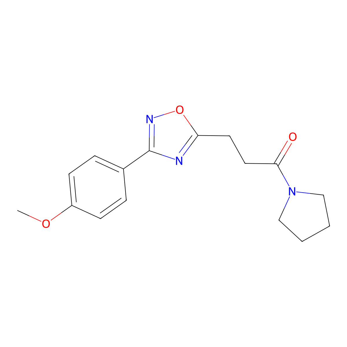 3-(4-Methoxyphenyl)-5-(3-oxo-3-pyrrolidin-1-ylpropyl)-1,2,4-oxadiazole molecular structure, CAS 688759-09-3