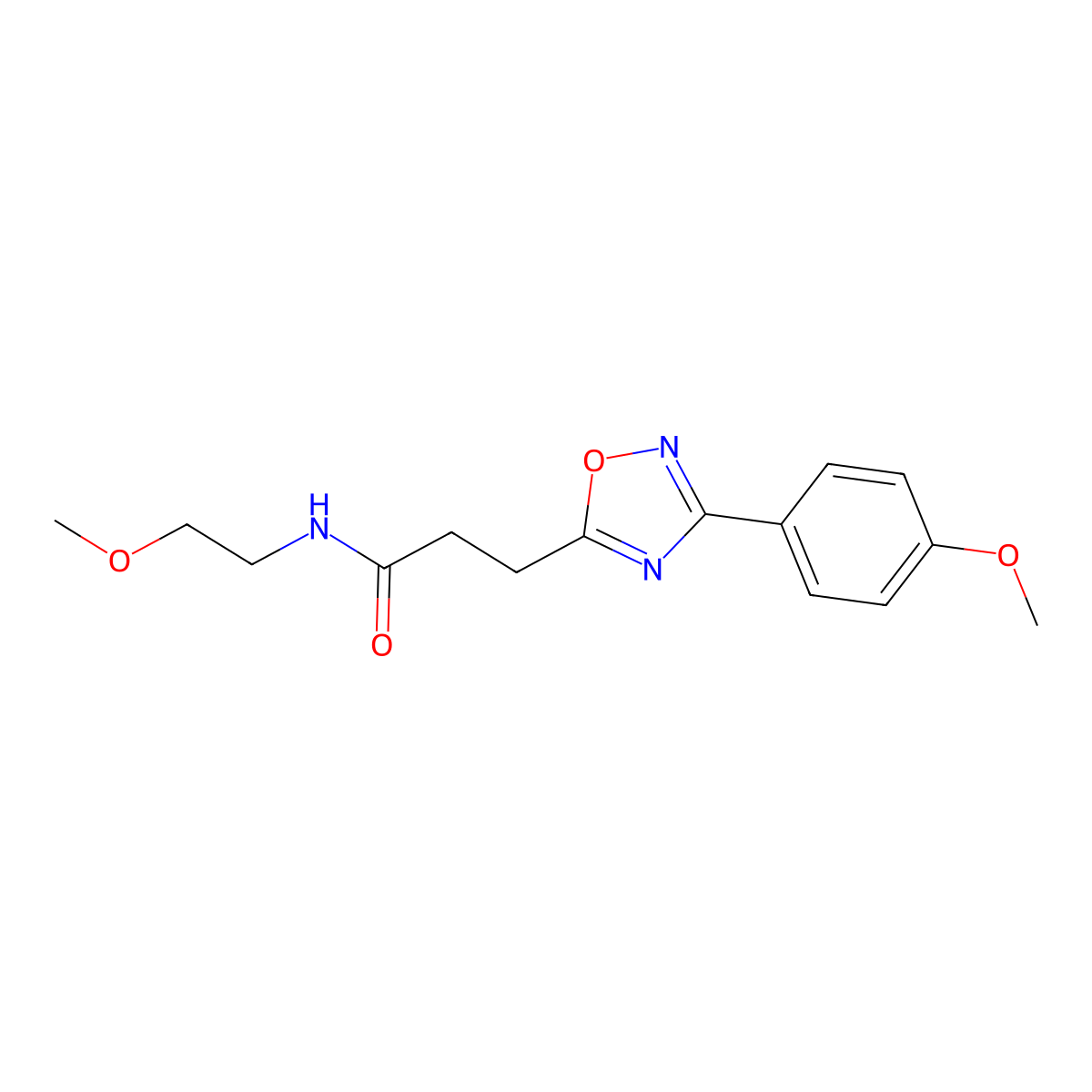 N-(2-methoxyethyl)-3-[3-(4-methoxyphenyl)-1,2,4-oxadiazol-5-yl]propanamide molecular structure, CAS 688759-15-1
