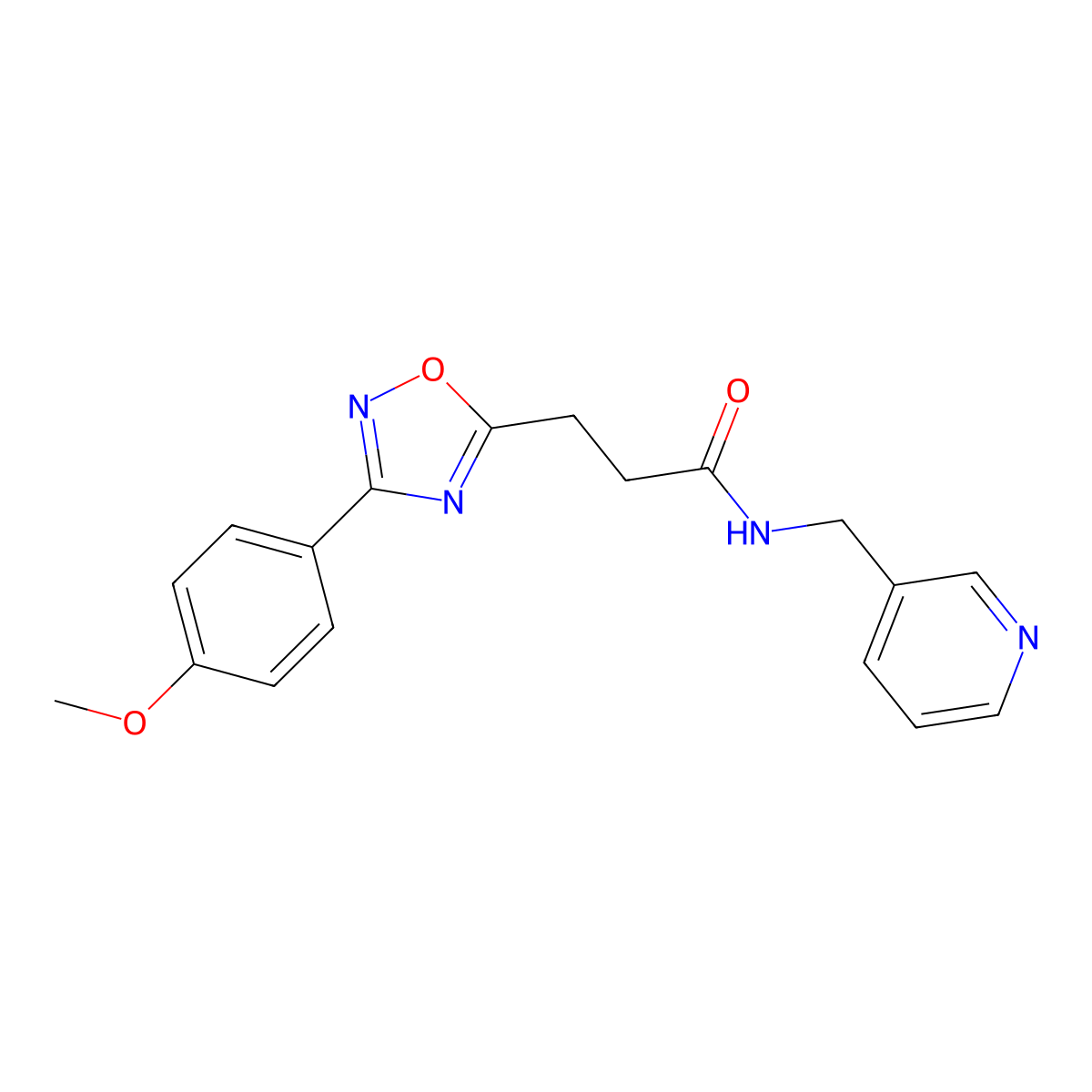 3-[3-(4-methoxyphenyl)-1,2,4-oxadiazol-5-yl]-N-(pyridin-3-ylmethyl)propanamide molecular structure, CAS 688759-26-4