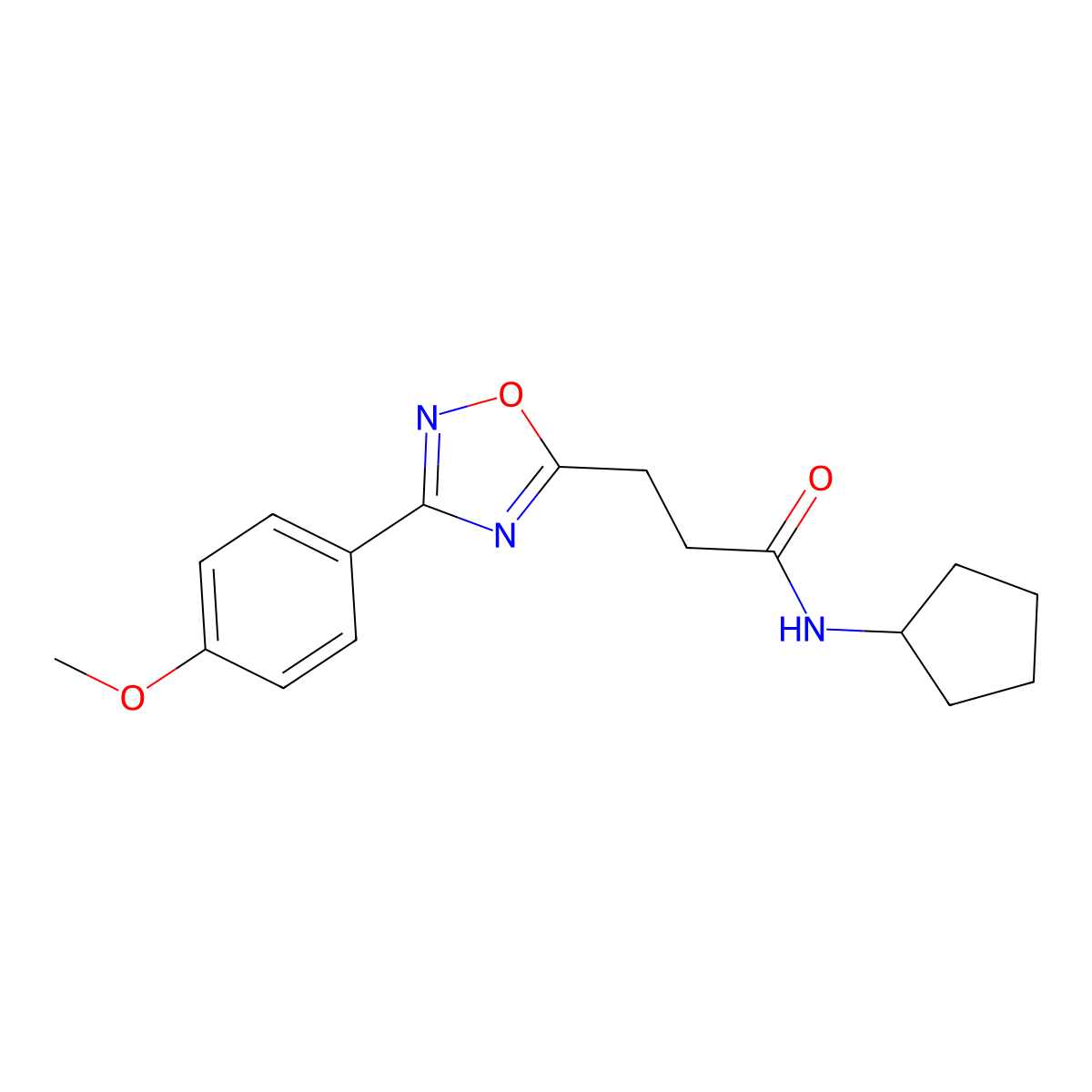 N-cyclopentyl-3-[3-(4-methoxyphenyl)-1,2,4-oxadiazol-5-yl]propanamide molecular structure, CAS 688759-46-8