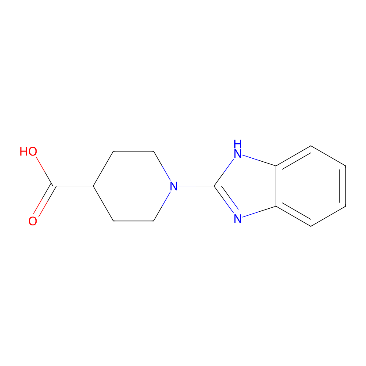 1-(1H-benzo[d]imidazol-2-yl)piperidine-4-carboxylic acid molecular structure, CAS 688760-67-0