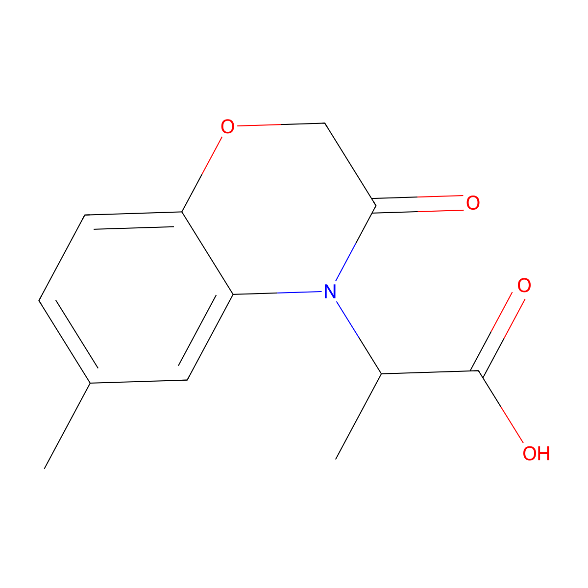 2-(6-Methyl-3-oxo-1,4-benzoxazin-4-yl)propanoic acid molecular structure, CAS 688760-72-7