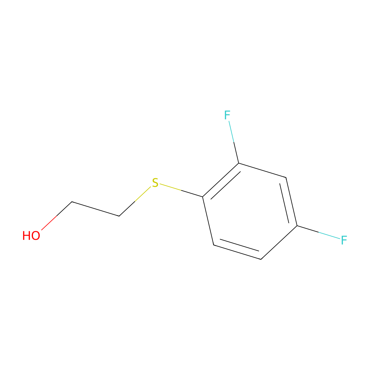 2,4-Difluorophenylthioethanol molecular structure, CAS 688762-79-0