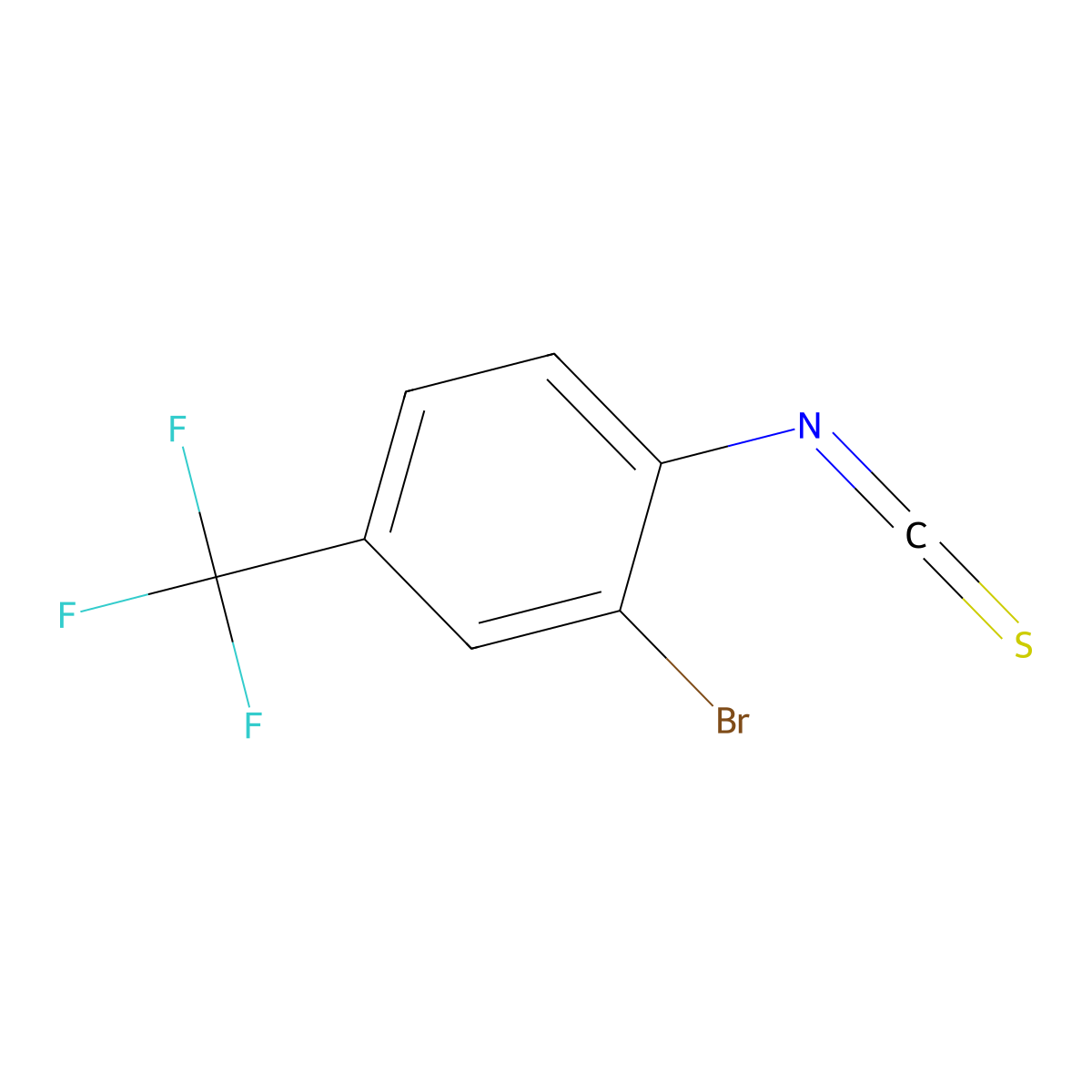 2-Bromo-4-trifluoromethylphenylisothiocyanate molecular structure, CAS 688763-22-6