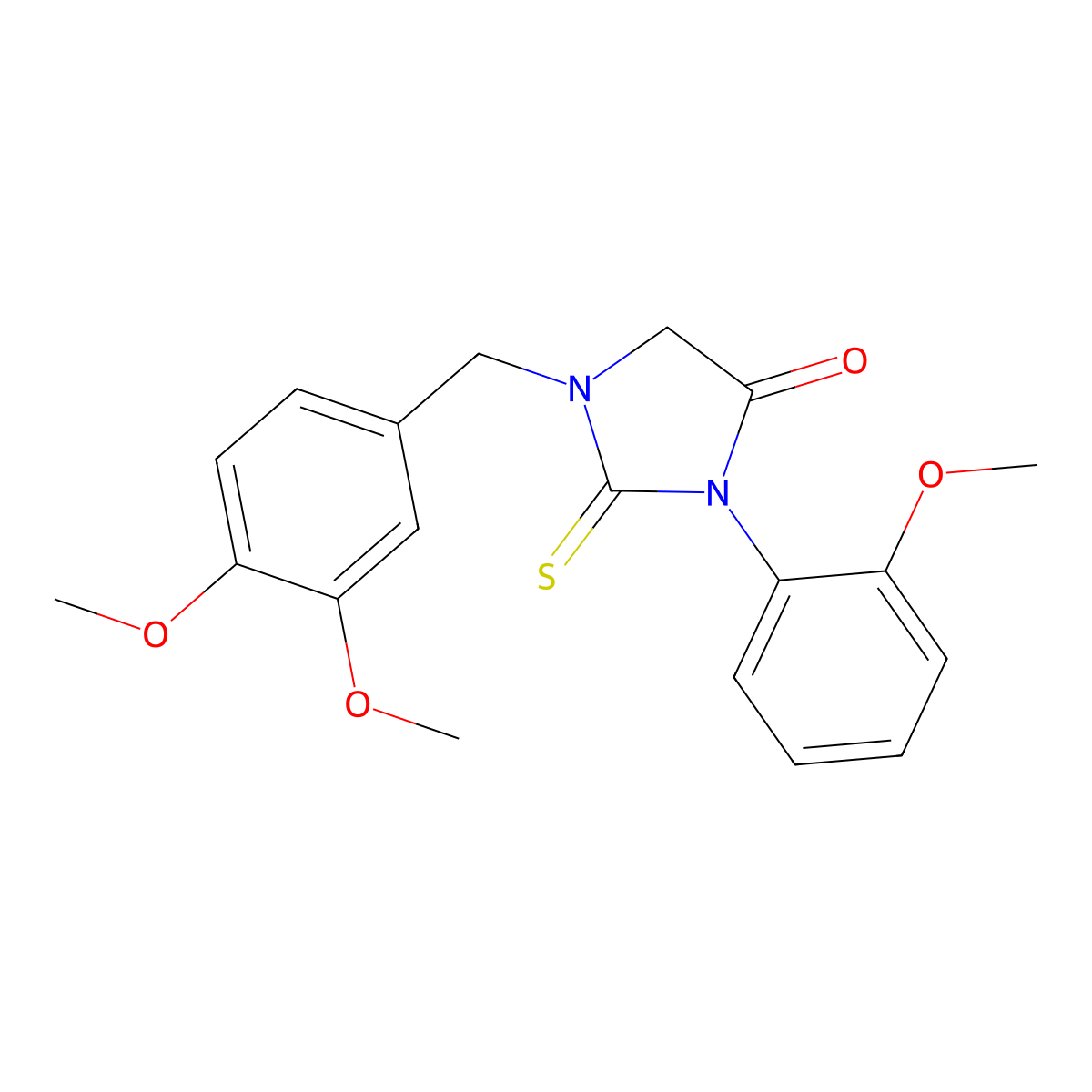 1-(3,4-Dimethoxybenzyl)-3-(2-methoxyphenyl)-2-thioxoimidazolidin-4-one molecular structure, CAS 688768-61-8