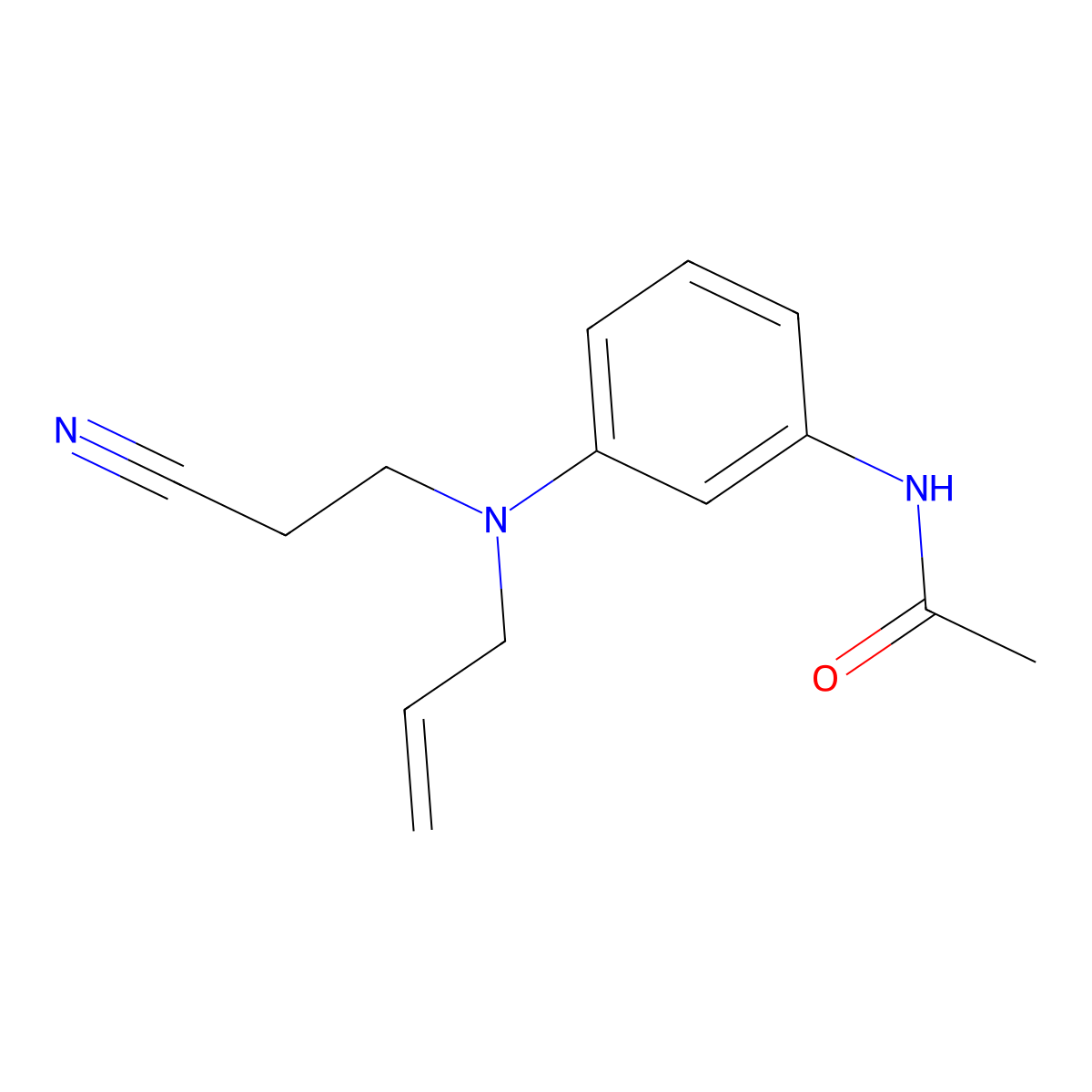 Acetamide, N-(3-((2-cyanoethyl)-2-propen-1-ylamino)phenyl)- molecular structure, CAS 68877-64-5