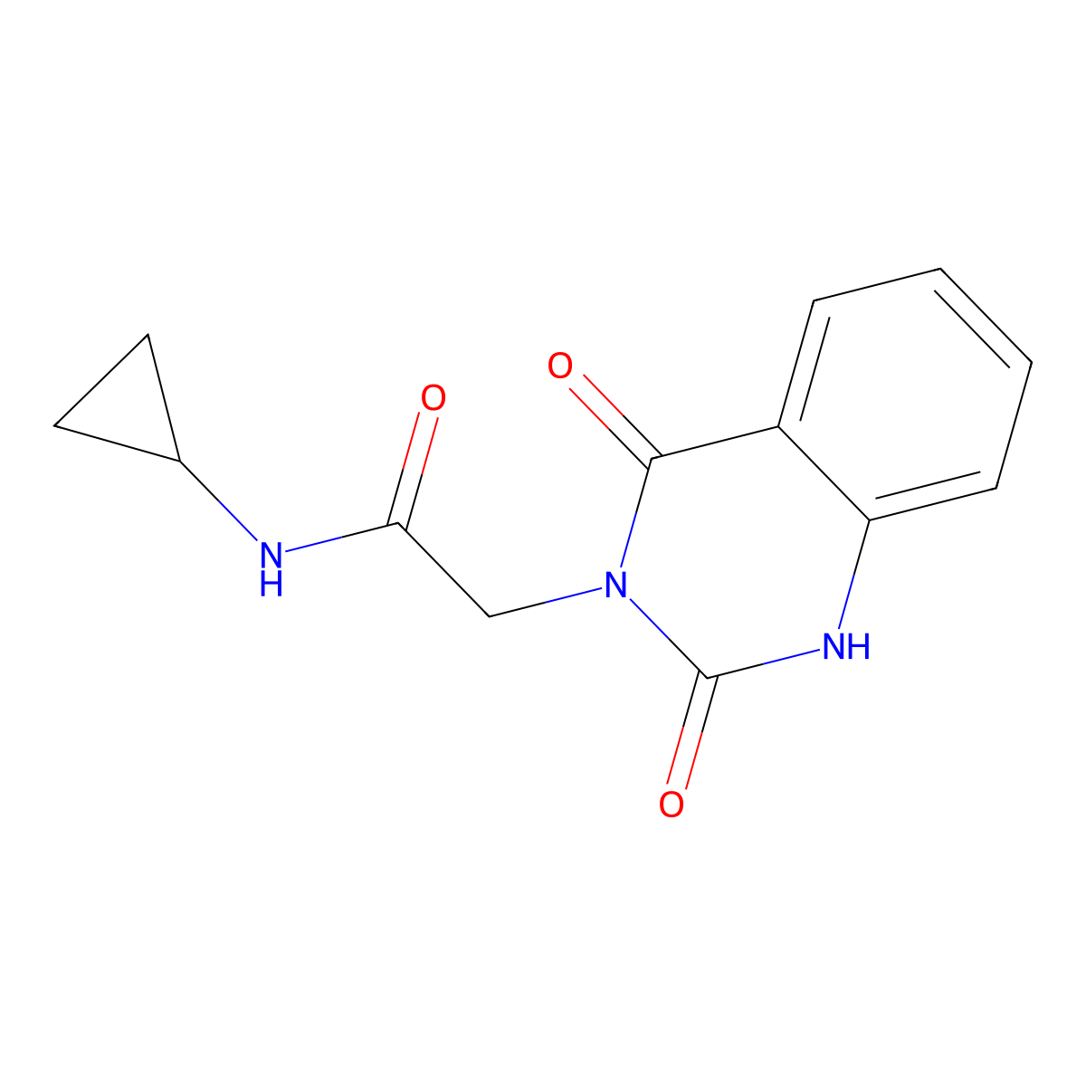 N-cyclopropyl-2-(2,4-dioxo-1,2,3,4-tetrahydroquinazolin-3-yl)acetamide molecular structure, CAS 688773-41-3