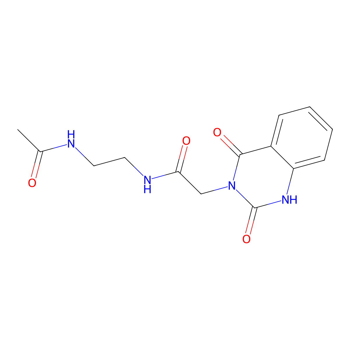 N-(2-acetamidoethyl)-2-(2,4-dioxo-1H-quinazolin-3-yl)acetamide molecular structure, CAS 688773-45-7