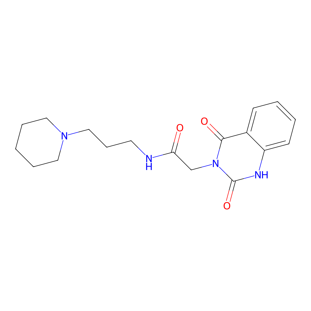 2-(2,4-dioxo-1H-quinazolin-3-yl)-N-(3-piperidin-1-ylpropyl)acetamide molecular structure, CAS 688773-53-7