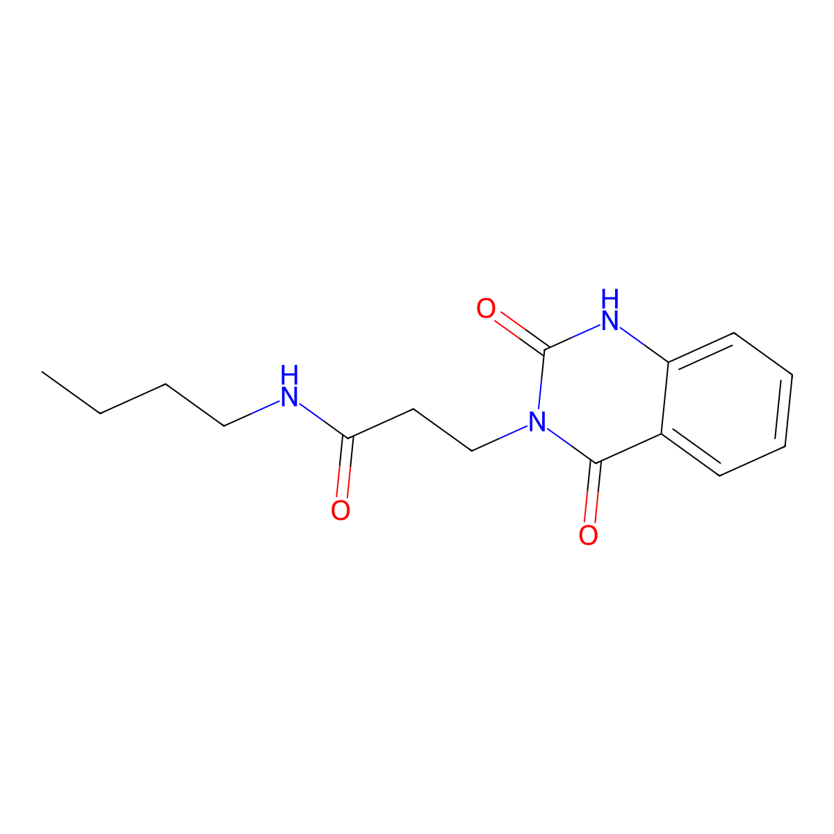 N-butyl-3-(2,4-dioxo-1H-quinazolin-3-yl)propanamide molecular structure, CAS 688773-77-5