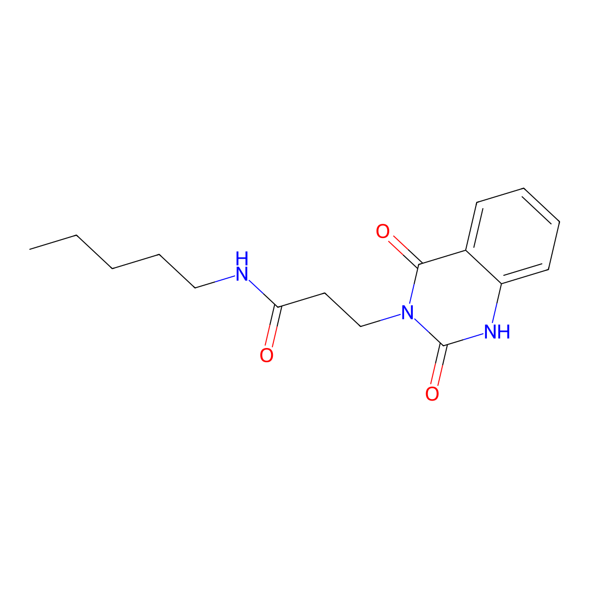 3-(2,4-dioxo-1H-quinazolin-3-yl)-N-pentylpropanamide molecular structure, CAS 688773-78-6