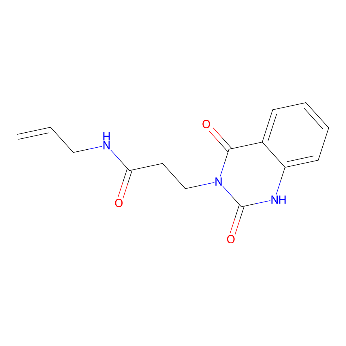 3-(2,4-dioxo-1H-quinazolin-3-yl)-N-prop-2-enylpropanamide molecular structure, CAS 688773-80-0
