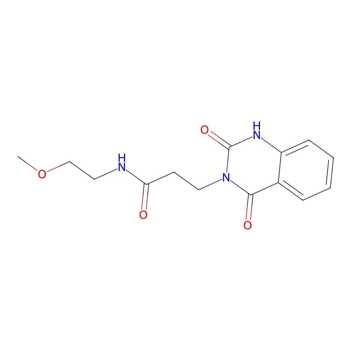 3-(2,4-dioxo-1H-quinazolin-3-yl)-N-(2-methoxyethyl)propanamide molecular structure, CAS 688773-81-1