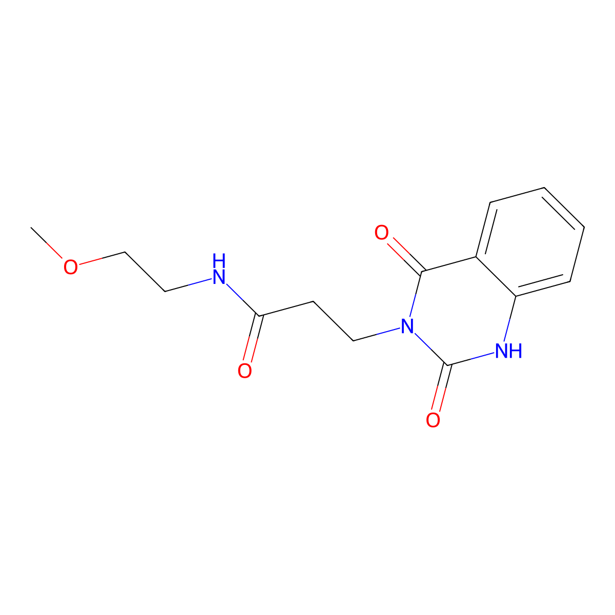 3-(2,4-dioxo-1H-quinazolin-3-yl)-N-(2-methoxyethyl)propanamide molecular structure, CAS 688773-81-1