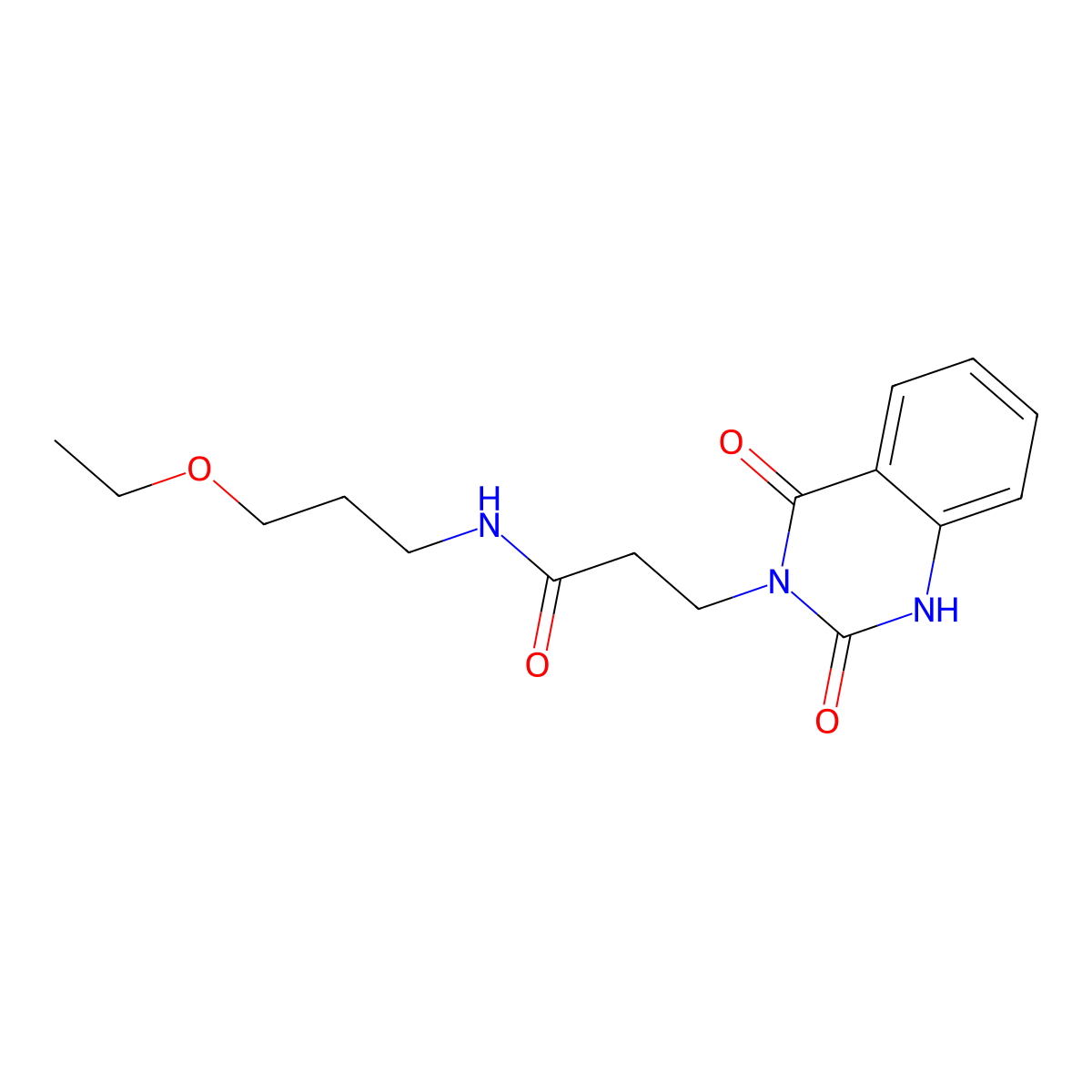 3-(2,4-dioxo-1H-quinazolin-3-yl)-N-(3-ethoxypropyl)propanamide molecular structure, CAS 688773-84-4