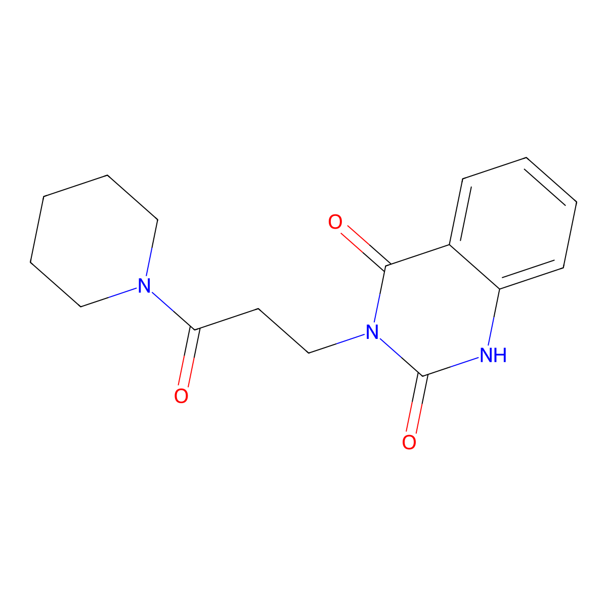 3-(3-oxo-3-piperidin-1-ylpropyl)-1H-quinazoline-2,4-dione molecular structure, CAS 688773-91-3