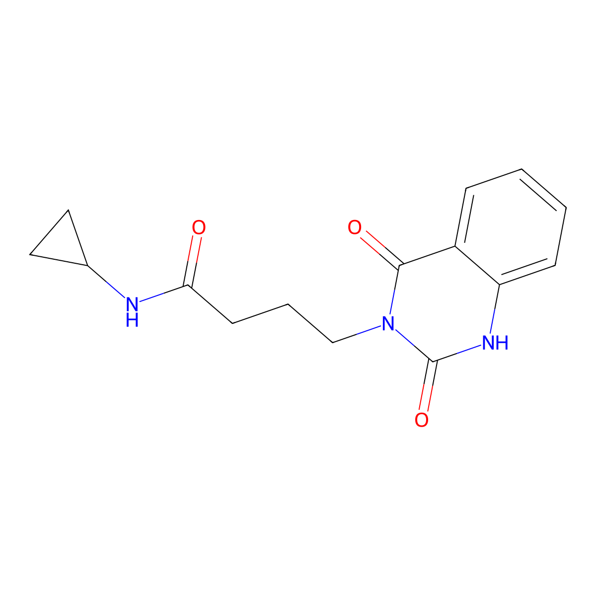 N-cyclopropyl-4-(2,4-dioxo-1H-quinazolin-3-yl)butanamide molecular structure, CAS 688773-99-1