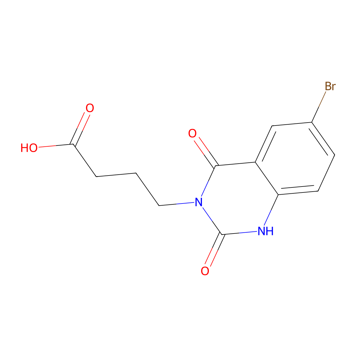 4-(6-bromo-2,4-dioxo-1H-quinazolin-3-yl)butanoic Acid molecular structure, CAS 688774-09-6