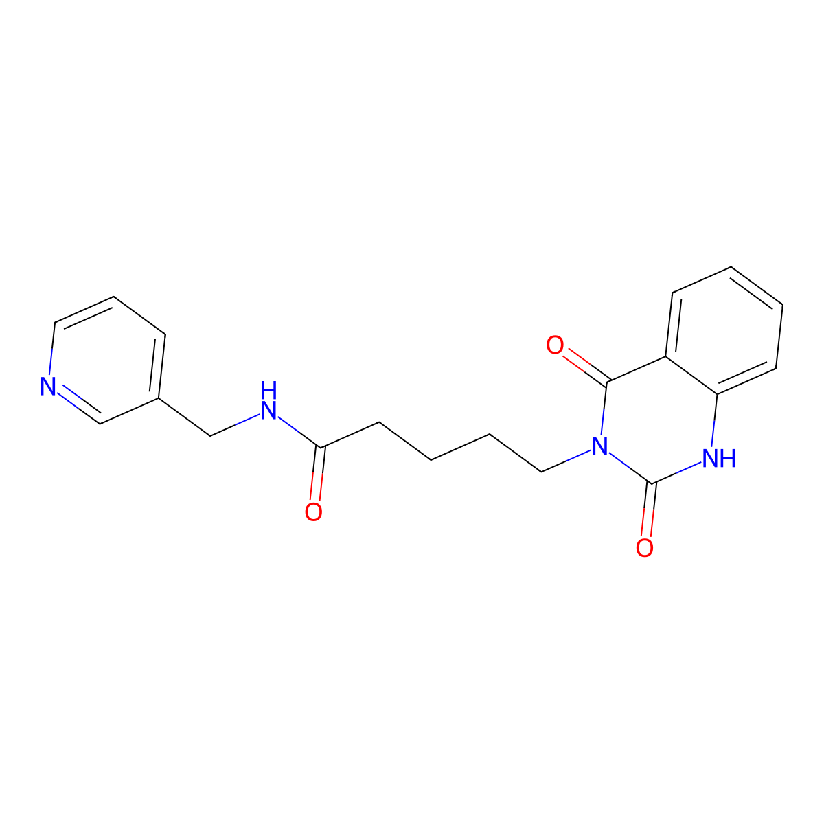 5-(2,4-dioxo-1H-quinazolin-3-yl)-N-(pyridin-3-ylmethyl)pentanamide molecular structure, CAS 688774-20-1