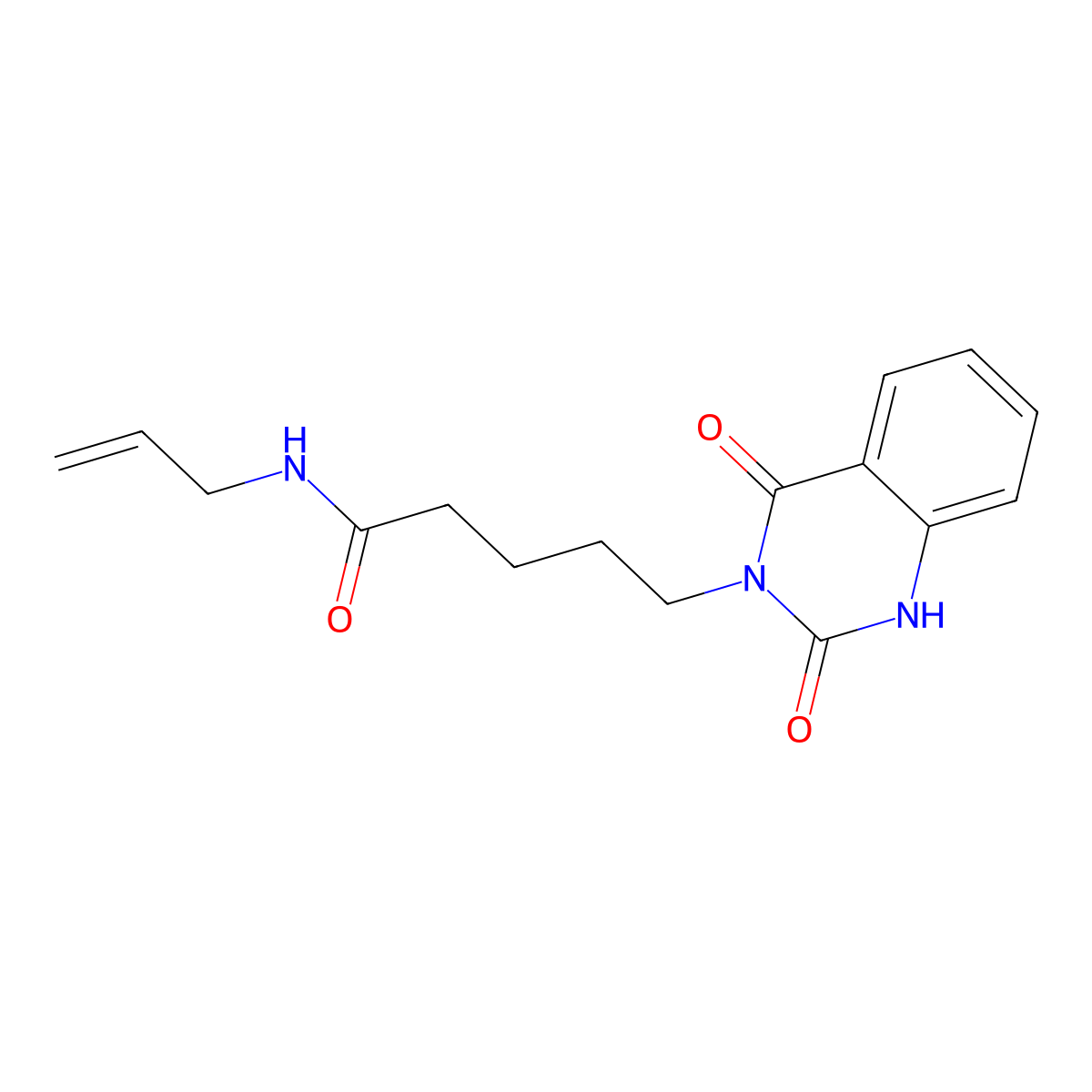 5-(2,4-dioxo-1H-quinazolin-3-yl)-N-prop-2-enylpentanamide molecular structure, CAS 688774-22-3