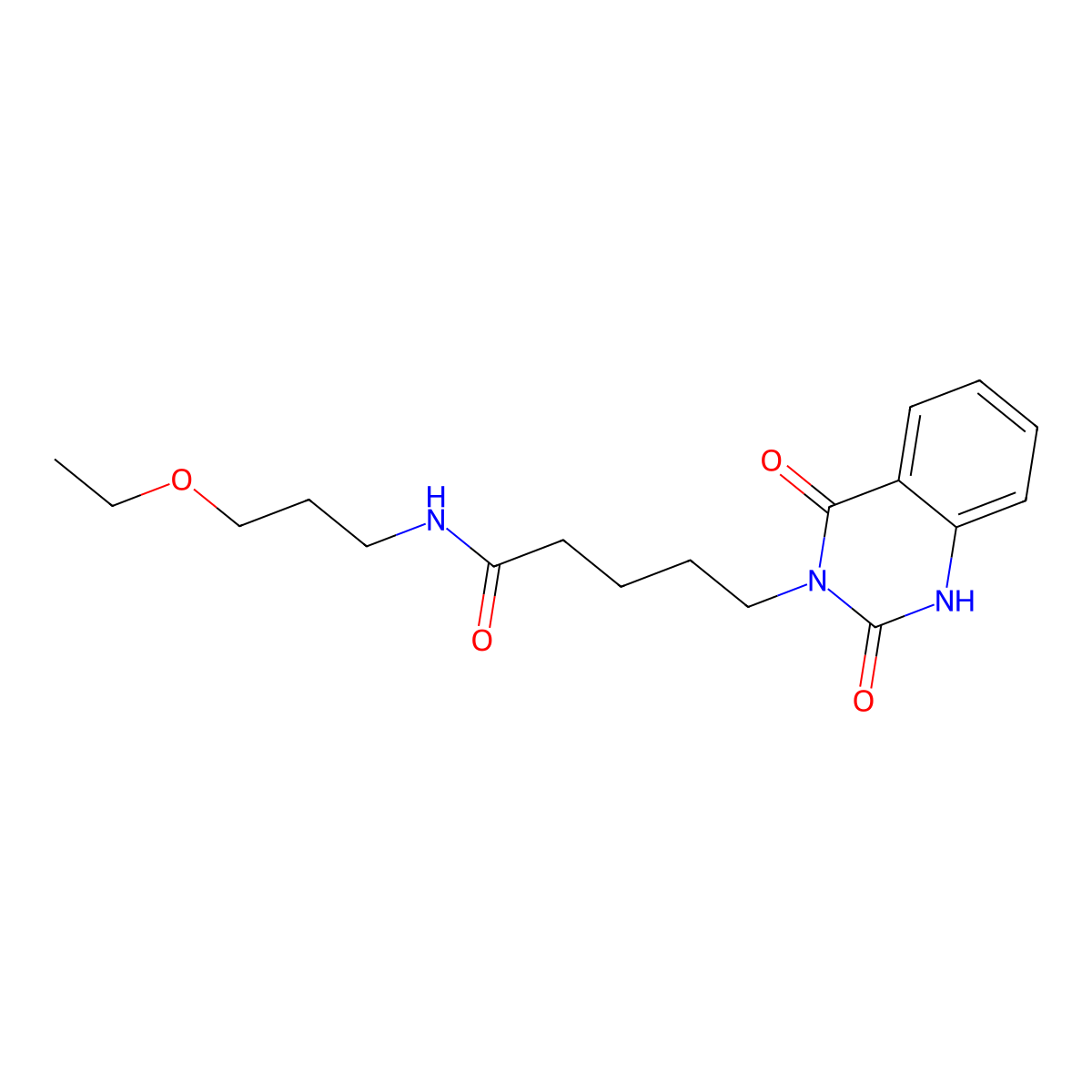 5-(2,4-dioxo-1H-quinazolin-3-yl)-N-(3-ethoxypropyl)pentanamide molecular structure, CAS 688774-26-7