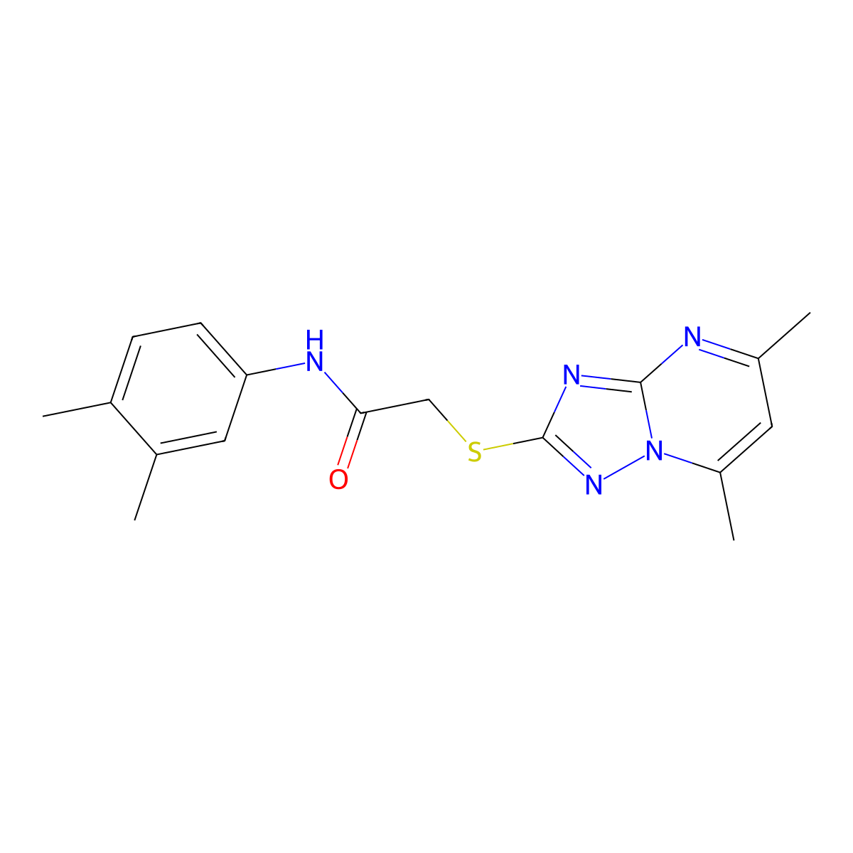 N-(3,4-dimethylphenyl)-2-[(5,7-dimethyl[1,2,4]triazolo[1,5-a]pyrimidin-2-yl)sulfanyl]acetamide molecular structure, CAS 688779-36-4