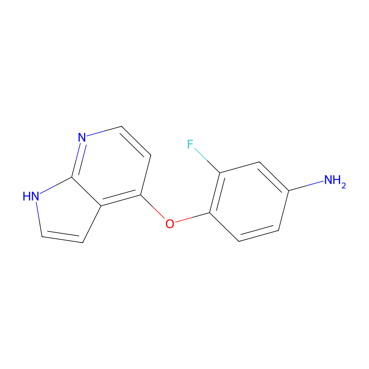 4-((1H-Pyrrolo[2,3-B]pyridin-4-YL)oxy)-3-fluoroaniline molecular structure, CAS 688781-75-1