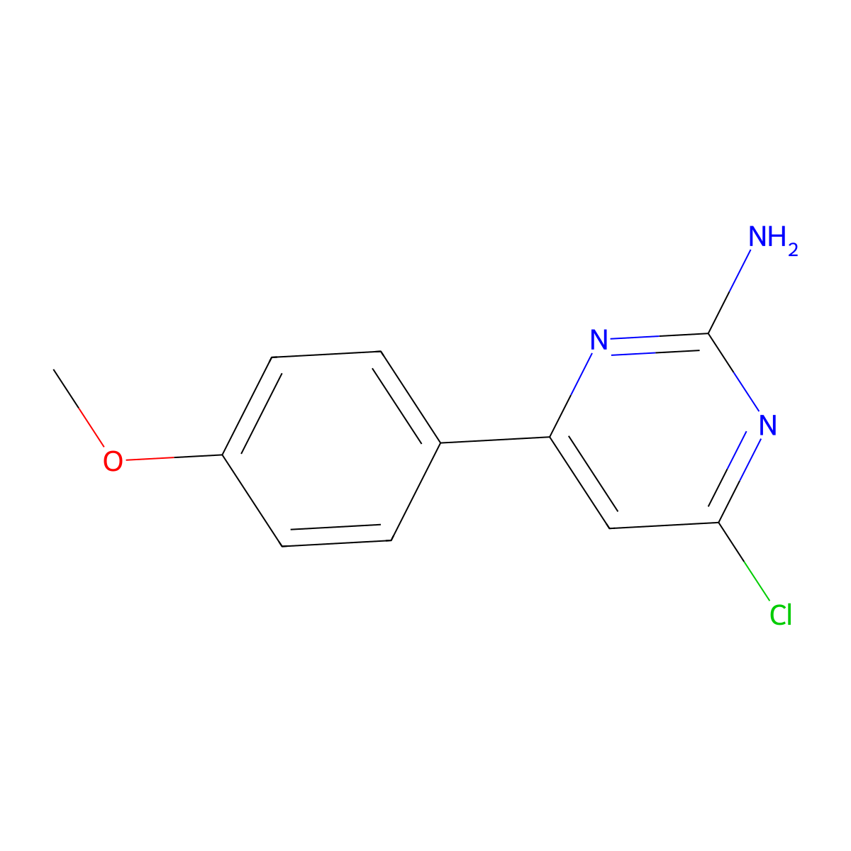4-Chloro-6-(4-methoxyphenyl)pyrimidin-2-amine molecular structure, CAS 688782-45-8