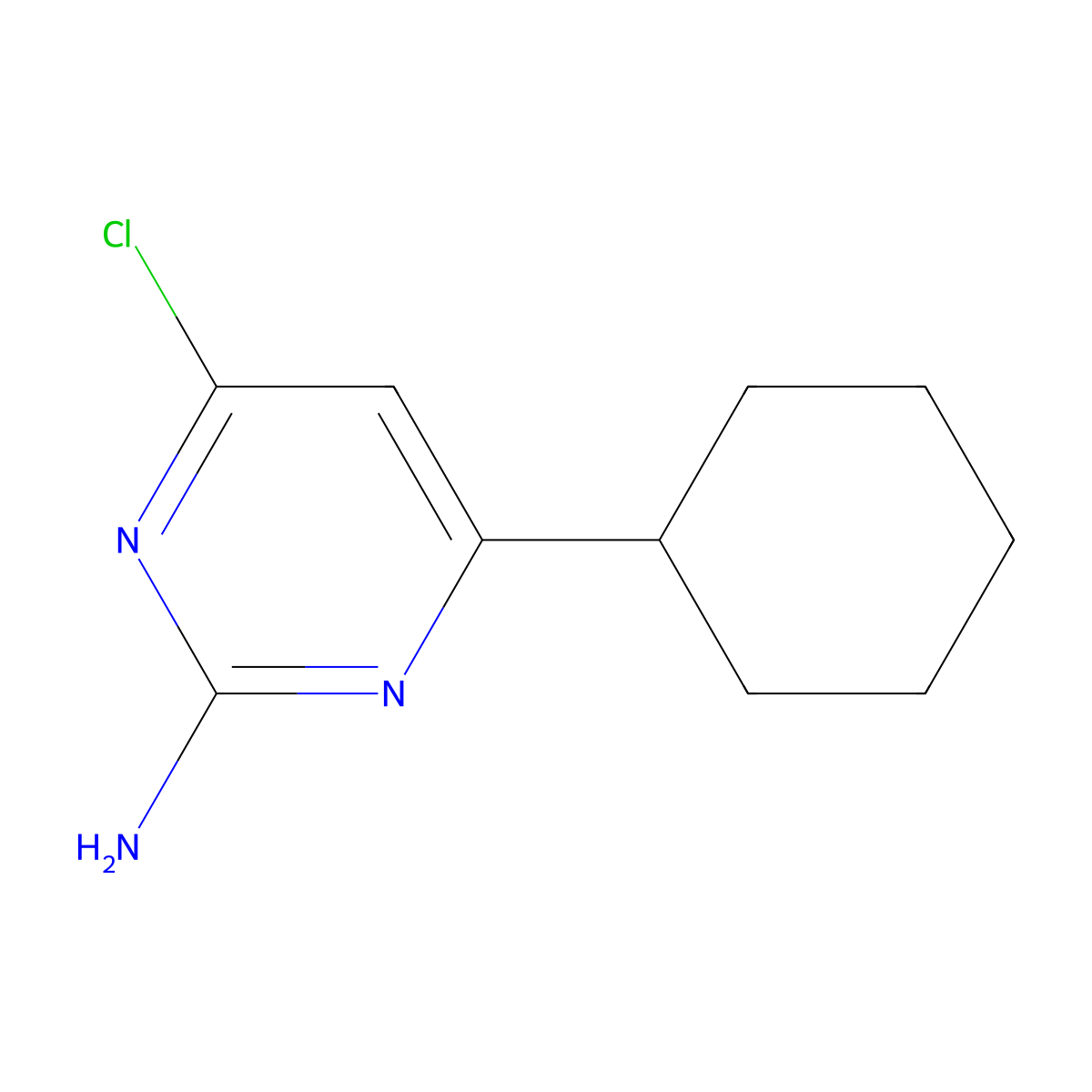 4-Chloro-6-cyclohexylpyrimidin-2-amine molecular structure, CAS 688782-65-2