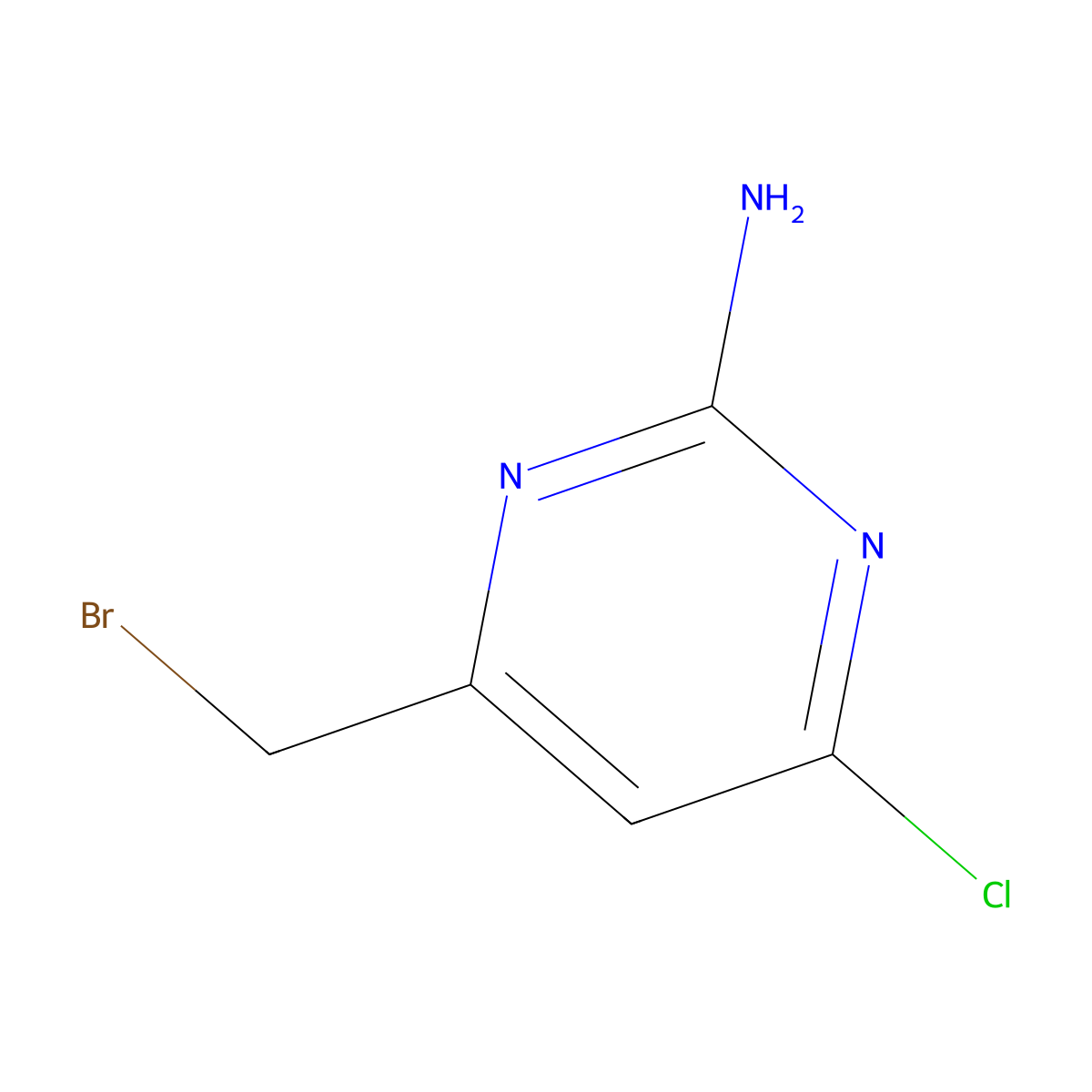 4-(Bromomethyl)-6-chloropyrimidin-2-amine molecular structure, CAS 688782-77-6