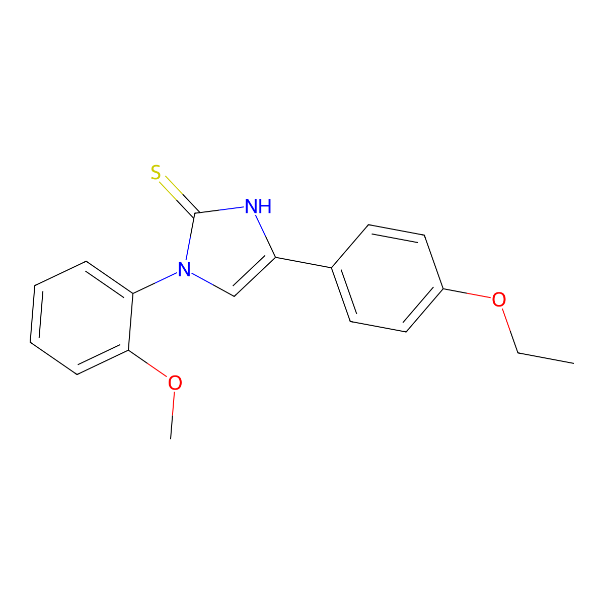 5-(4-ethoxyphenyl)-3-(2-methoxyphenyl)-1H-imidazole-2-thione molecular structure, CAS 688791-29-9