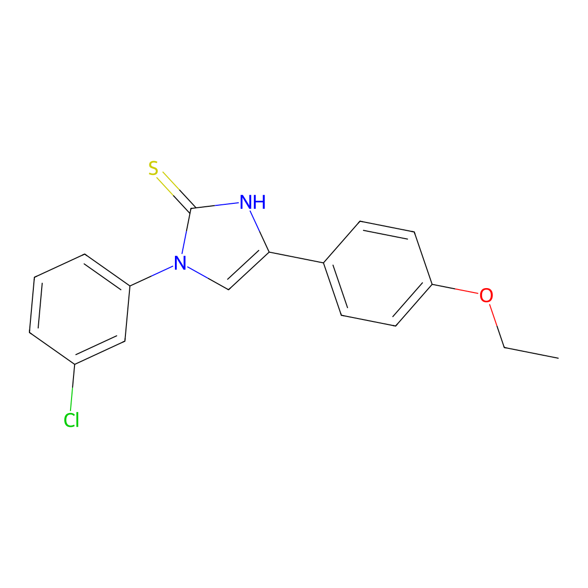 3-(3-chlorophenyl)-5-(4-ethoxyphenyl)-1H-imidazole-2-thione molecular structure, CAS 688791-30-2