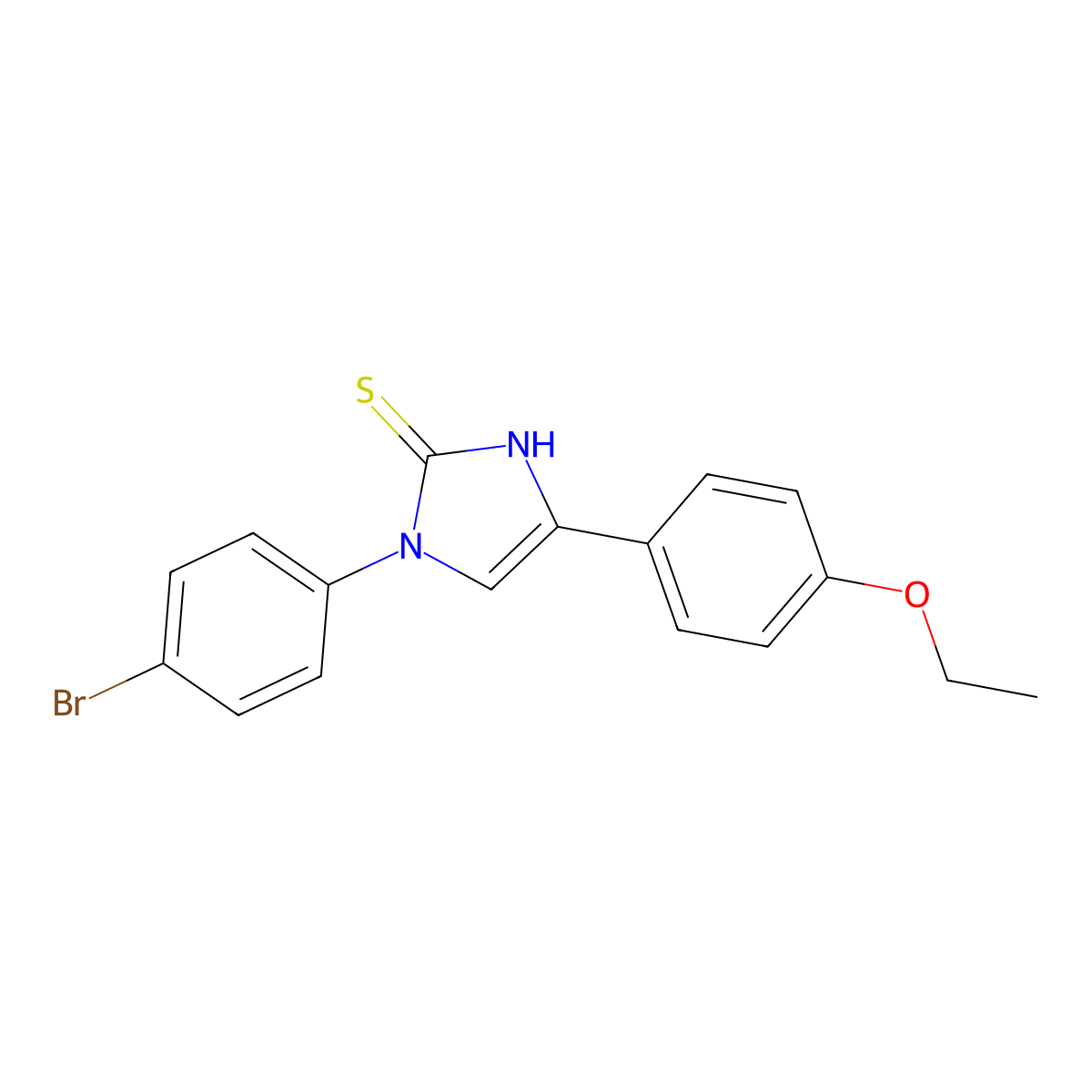 3-(4-bromophenyl)-5-(4-ethoxyphenyl)-1H-imidazole-2-thione molecular structure, CAS 688791-32-4