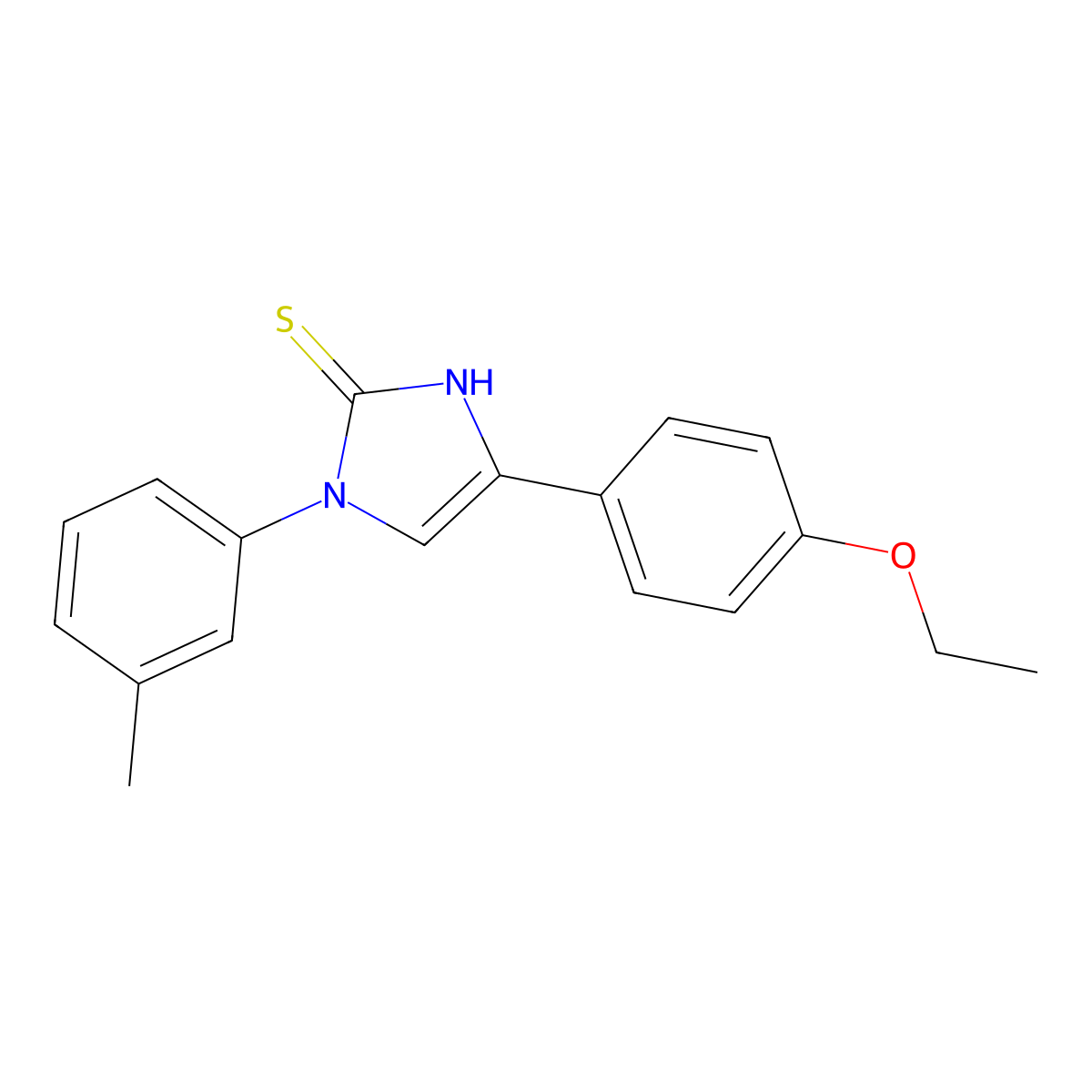 5-(4-ethoxyphenyl)-3-(3-methylphenyl)-1H-imidazole-2-thione molecular structure, CAS 688791-34-6