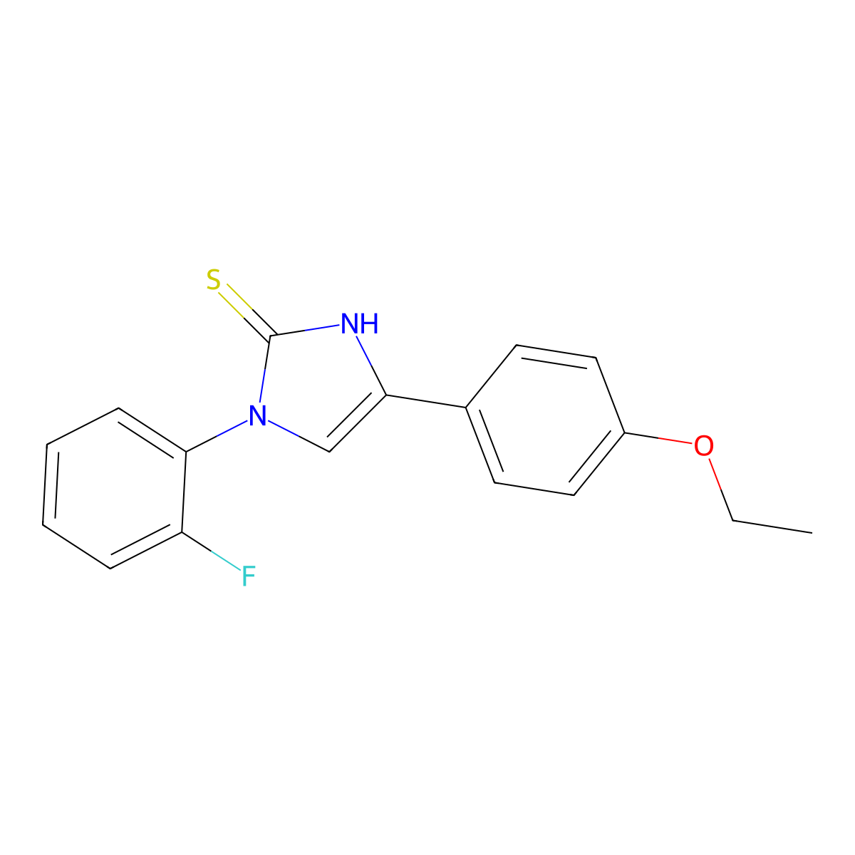 5-(4-ethoxyphenyl)-3-(2-fluorophenyl)-1H-imidazole-2-thione molecular structure, CAS 688791-36-8