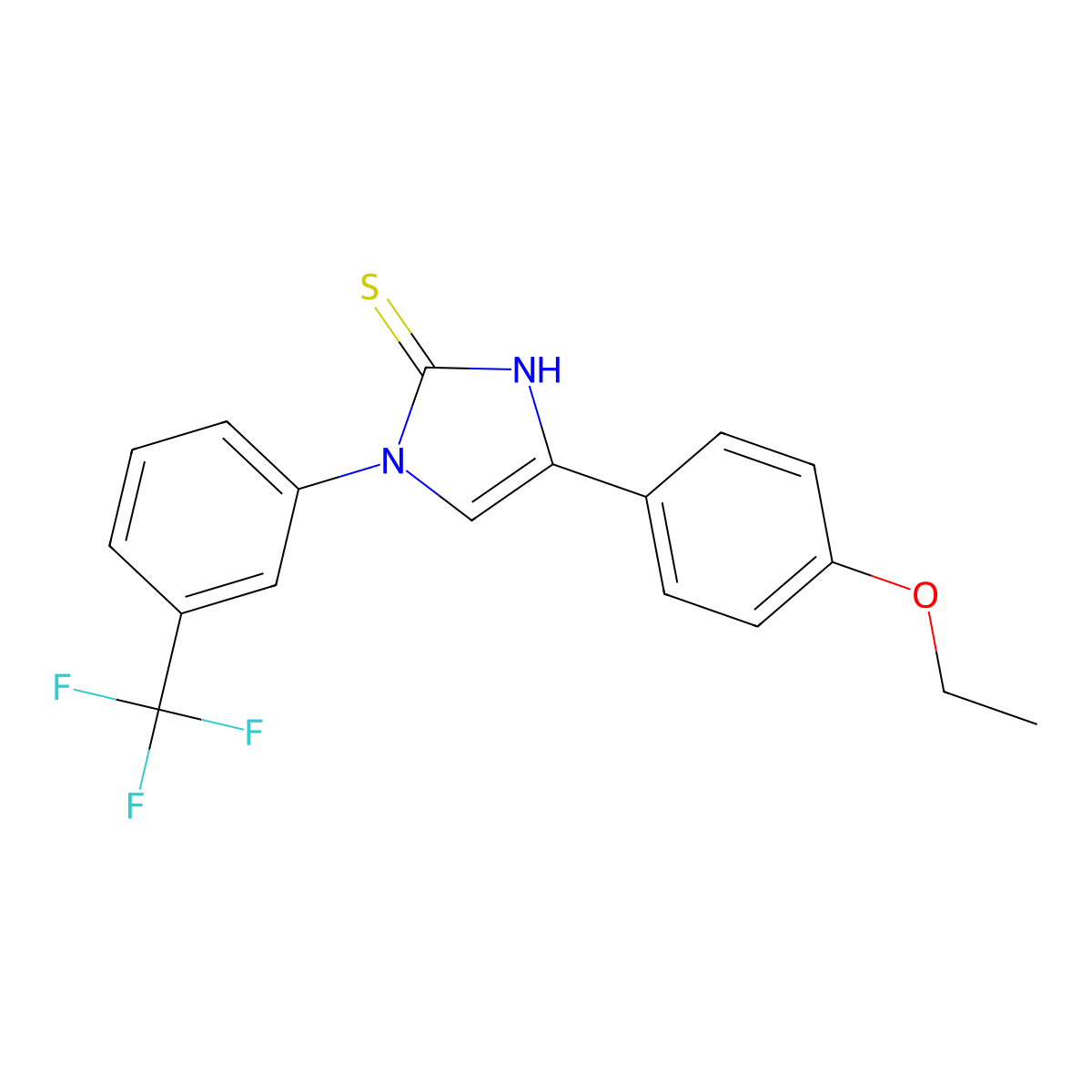 5-(4-ethoxyphenyl)-3-[3-(trifluoromethyl)phenyl]-1H-imidazole-2-thione molecular structure, CAS 688791-37-9