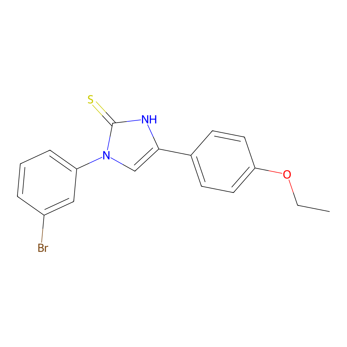 3-(3-bromophenyl)-5-(4-ethoxyphenyl)-1H-imidazole-2-thione molecular structure, CAS 688791-38-0