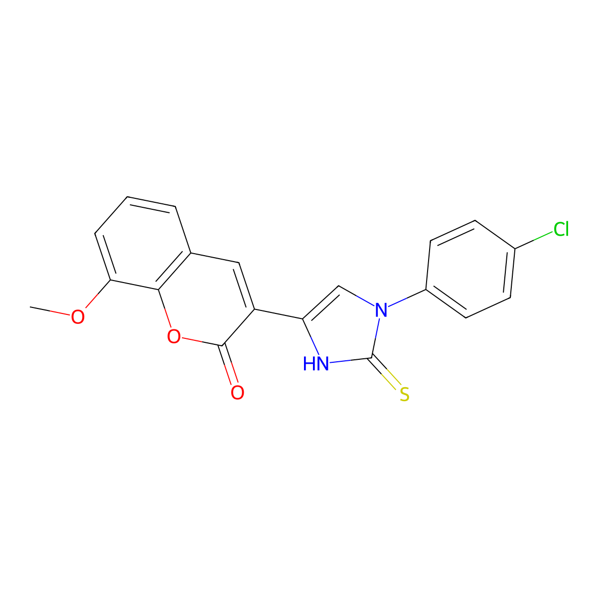 3-(1-(4-chlorophenyl)-2-thioxo-2,3-dihydro-1H-imidazol-4-yl)-8-methoxy-2H-chromen-2-one molecular structure, CAS 688791-71-1