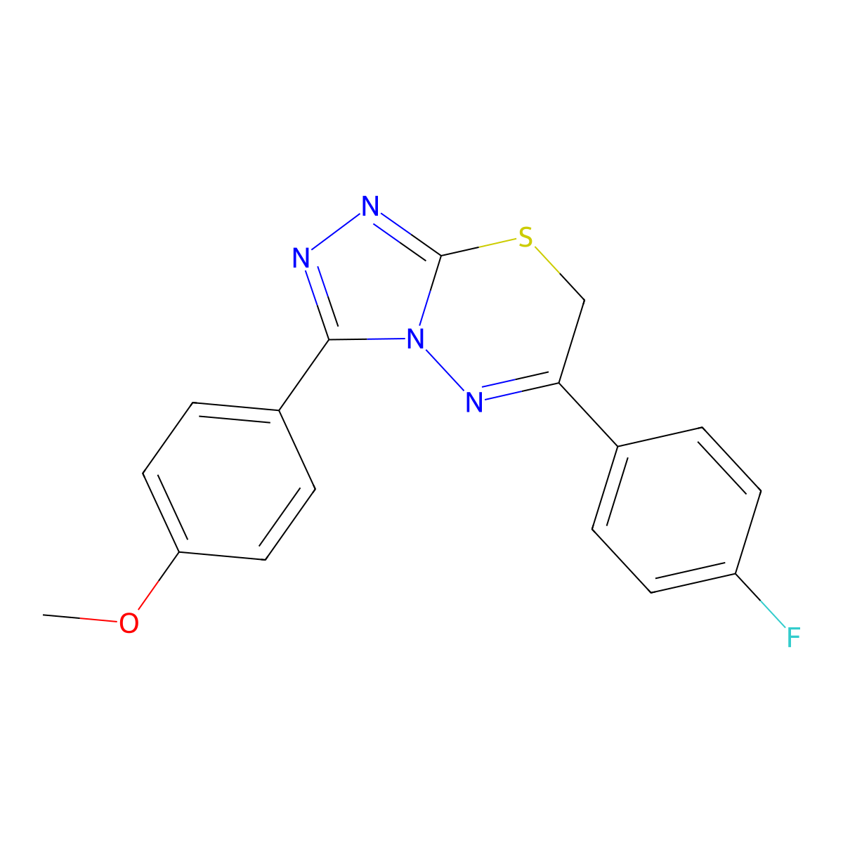 6-(4-fluorophenyl)-3-(4-methoxyphenyl)-7H-[1,2,4]triazolo[3,4-b][1,3,4]thiadiazine molecular structure, CAS 688792-17-8