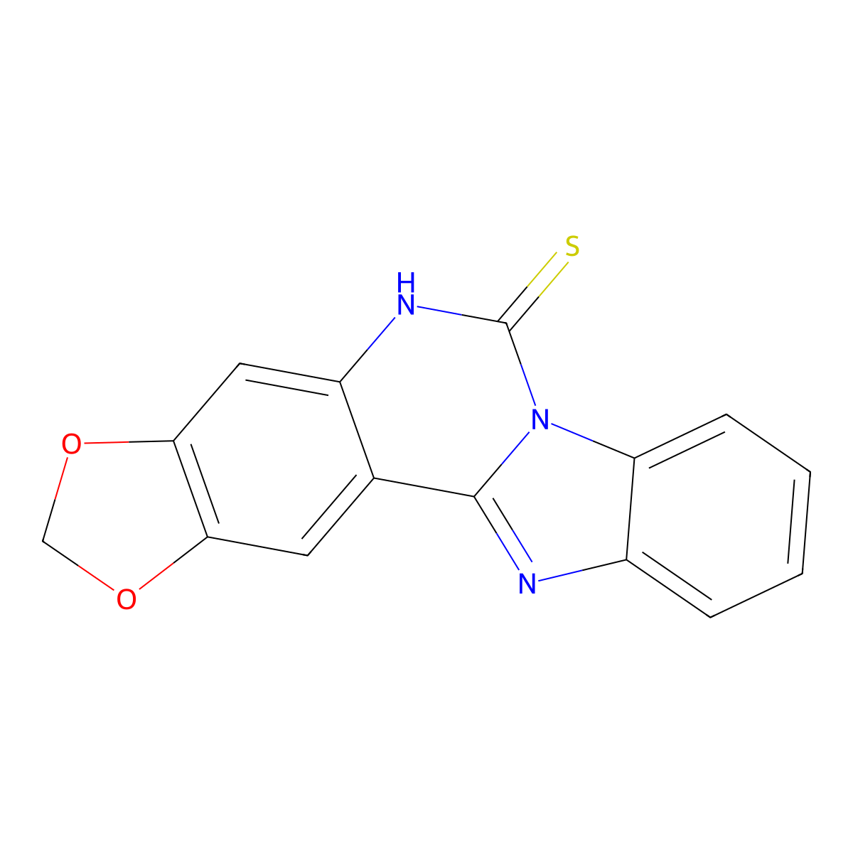 benzo[4,5]imidazo[1,2-c][1,3]dioxolo[4,5-g]quinazoline-6(5H)-thione molecular structure, CAS 688792-98-5