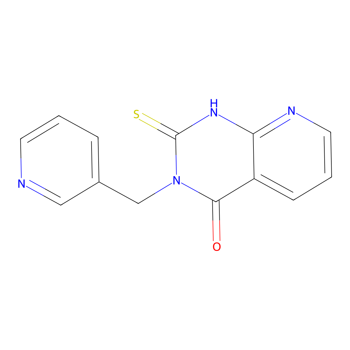 3-(pyridin-3-ylmethyl)-2-sulfanylidene-1H-pyrido[2,3-d]pyrimidin-4-one molecular structure, CAS 688793-09-1